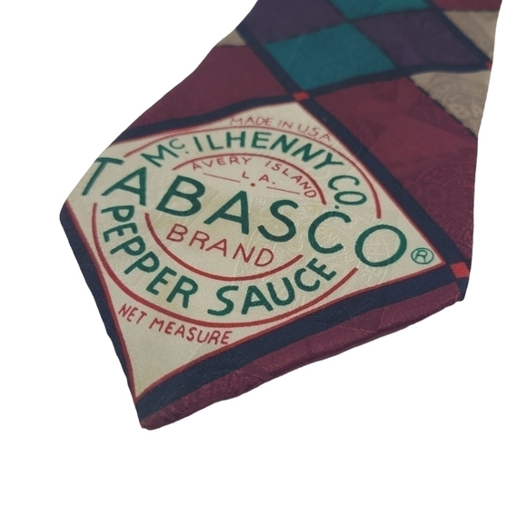 Tabasco | Men's Maroon Tabasco Pepper Sauce Novelty Tie (One Size) - Picture 4 of 11